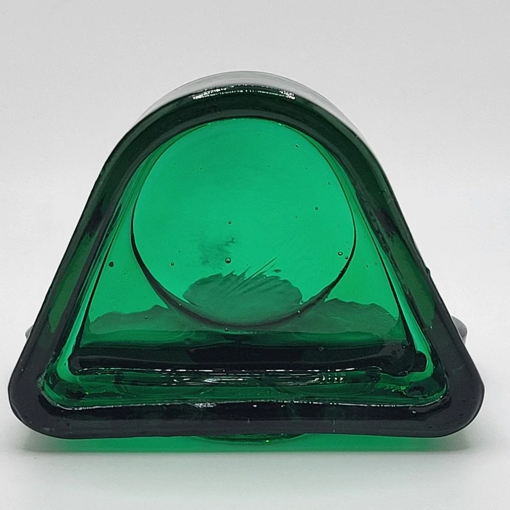 Emerald Green Glass Fleur-de-Lis Tealight Candle Holder Decor‎
